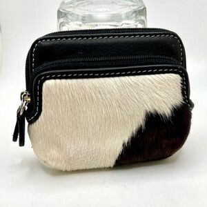ili Leather and Pony Hair Coin Wallet